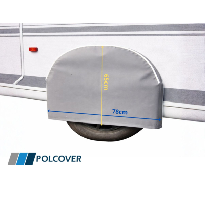 Pokrowiec na koło przyczepy kempingowej szer 80 cm UV Mocowanie kedra 6 mm